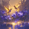 Ethereal Birds\' Dance: A Dreamlike Pond Nirvana