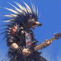 Hard Rock Rat: Guitar Hero in the City of Tomorrow Royalty Free Stock Photo