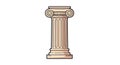 Isolated Iconic Ionic Order Column on a Clean White Backdrop Royalty Free Stock Photo