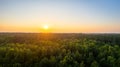 Sunset Glow Over Dense Forest Canopy Royalty Free Stock Photo