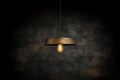 Retro Charm: Hanging Vintage Light Bulb Against Dark Wall