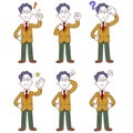 Poses and gestures of male students wearing uniform, Blazer whole body