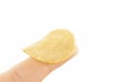 Image of potato chips finger white background Royalty Free Stock Photo