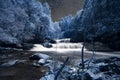 Infrared image of waterfall Royalty Free Stock Photo