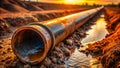 Rusty Pipe Leaks Oil A Visual Representation of Industrial Pollutions Environmental Impact Royalty Free Stock Photo