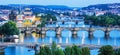 Image of Prague bridges over Vltava river,Prague,Czech Republic Royalty Free Stock Photo