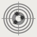 Accurate hits in a target vector illustration. Royalty Free Stock Photo