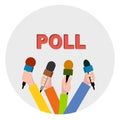 Badge opinion poll illustration. Royalty Free Stock Photo