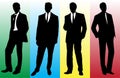 The businessman silhouette in a fashionable suit.