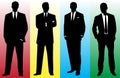 The businessman silhouette in a fashionable suit.