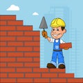 Cheerful builder illustration.