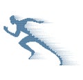 Collapsing silhouette of the running athlete