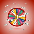 Fate wheel, 3D roulette illustration. Royalty Free Stock Photo