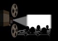 Film projector, film screening in the cinema. Royalty Free Stock Photo