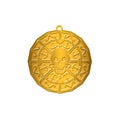 Golden pirate medallion vector illustration