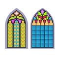 Gothic windows. Vintage frames. Church stained-glass windows Royalty Free Stock Photo