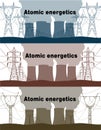 Industrial background nuclear power plant.