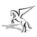 Pegasus a mythological being a horse with wings.