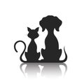 Pets cat and dog, illustration. Royalty Free Stock Photo