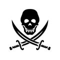 Piracy symbol a skull and two crossed sabers.