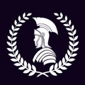 Roman centurion icon in laurel wreath