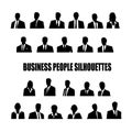 Set of silhouettes of business people in suit.