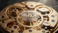 Image presenting a full mechanical watch movement symbolizing precision, luxury engineering and modern horology design. It Royalty Free Stock Photo