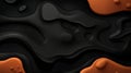Abstract Art: Black and Orange Swirls and Drops Royalty Free Stock Photo