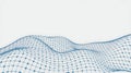 Abstract blue wireframe landscape on white background for presentation design Royalty Free Stock Photo