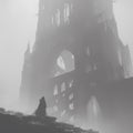 Eerie Gothic Cathedral in the Mist