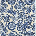 Detailed Floral and Abstract Delftware Style Design Royalty Free Stock Photo