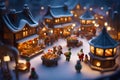 a beautifully captured photograph of a quaint and fantastical winter market