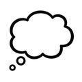 Creative Cloud Thought Bubble Graphic Icon in Black and White Royalty Free Stock Photo