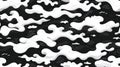 A seamless pattern of stylized clouds and waves in black and white. Royalty Free Stock Photo