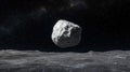 A large, irregularly shaped asteroid in space. Royalty Free Stock Photo