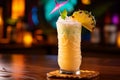 pina colada cocktail in highball glass