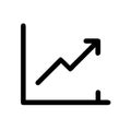 Rising trend chart illustrating growth and upward progression in simple design Royalty Free Stock Photo