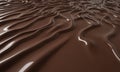 close-up view smooth, shiny chocolate surface with wavy texture, creating sense depth and movement. Royalty Free Stock Photo