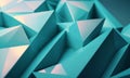 3D complex geometric pattern composed numerous triangular shapes in shades blue and green, with gradient Royalty Free Stock Photo
