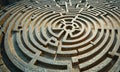 complex, intricate maze with central opening and series concentric circles, creating sense depth and Royalty Free Stock Photo