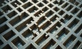 complex 3D maze with grid-like pattern gray and brown blocks, creating sense depth and complexity. Royalty Free Stock Photo