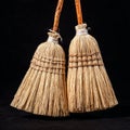 The image presents a contrasting display of clean and worn mops, highlighting the difference in textures and materials Royalty Free Stock Photo