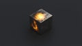 A cube with a fiery interior. Royalty Free Stock Photo