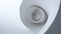 A 3D rendering of a white paper rose with a spiral pattern. Royalty Free Stock Photo