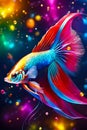 fish fins made of jewels and glitter generated by ai