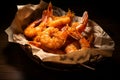 japanese fried shrimp on brown paper