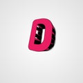 Digital Pink Letter D Illustration with Shadow Effect Design Resource Royalty Free Stock Photo