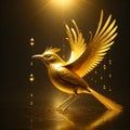 an enchanting sightâthe illusionary form of a Golden Threadbird brought to life by the mystic and luminous flicker. Royalty Free Stock Photo