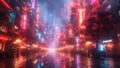 Neon Rain: A Cyberpunk Cityscape