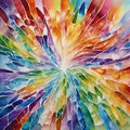oil painting watercolor multi-rainbow glass effects ultra hd realistic vivid colors gen ai